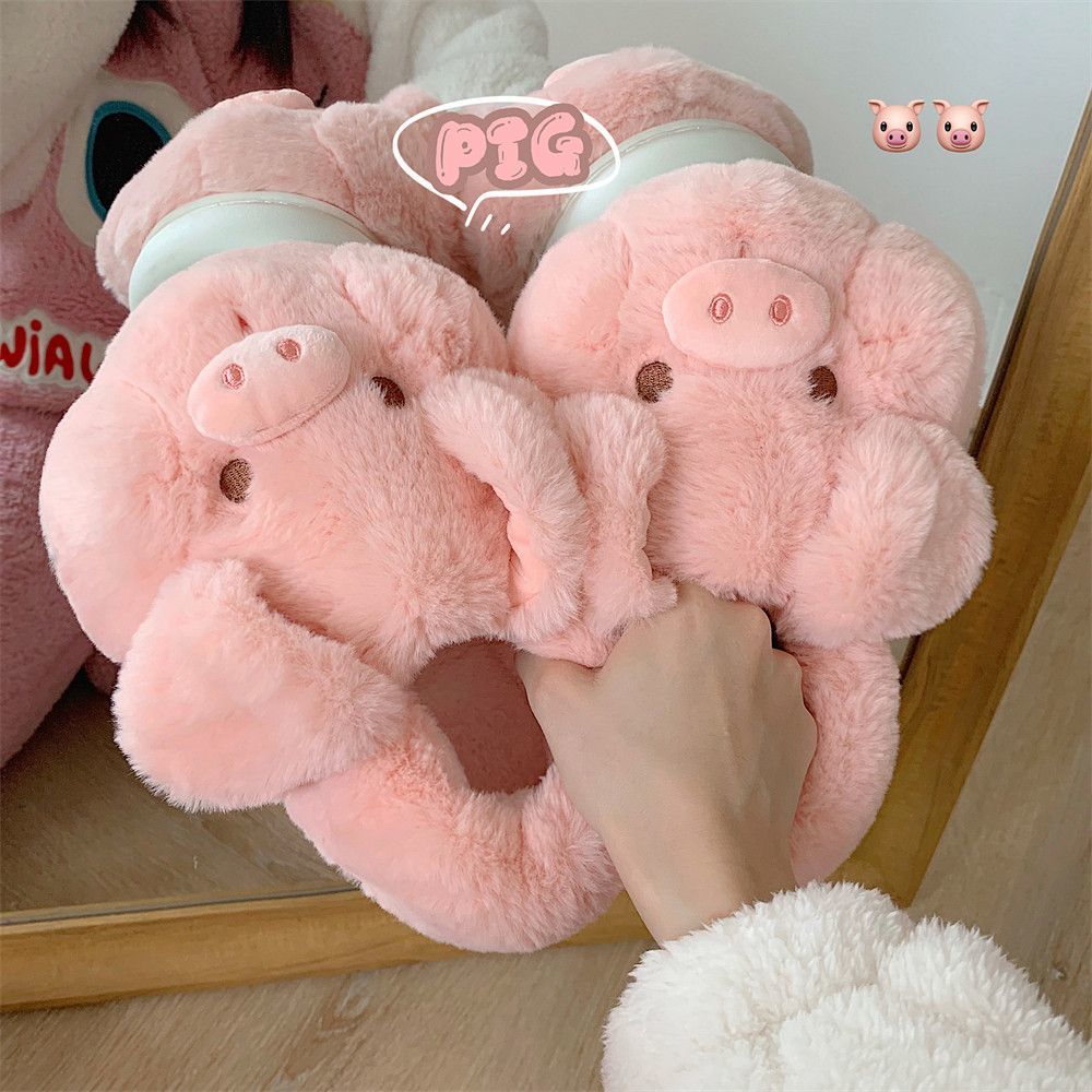 Fluffy Fur Slipper - Pantuflas Feerldi de cerdo rosa y