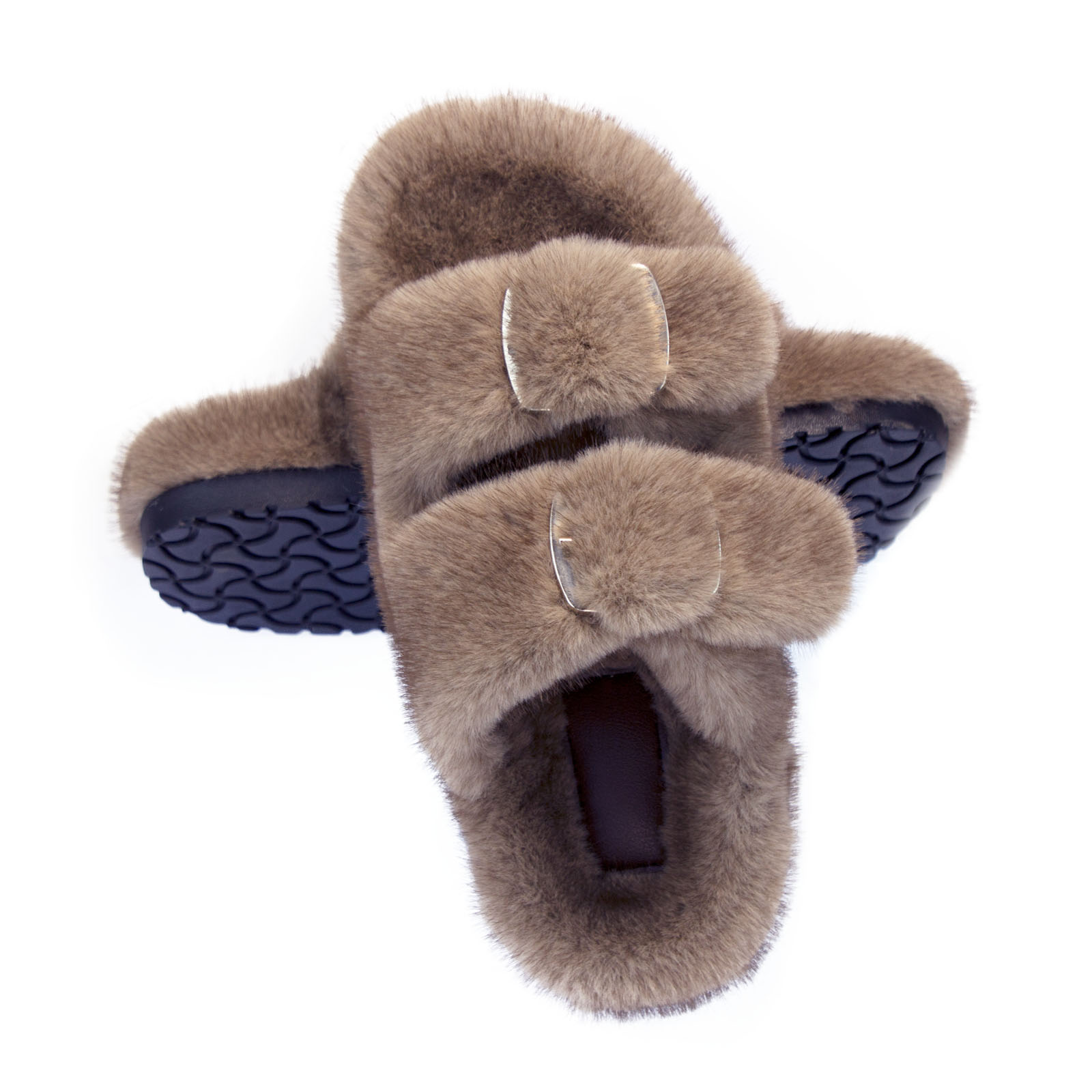 Fluffy Fur Slipper - Pantuflas de Mujer, Zapatillas de Casa