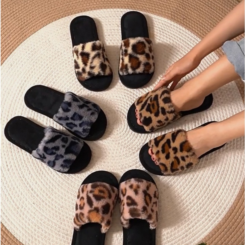 Fluffy Fur Slipper - 2025 invierno cálido mullido peludo leopardo