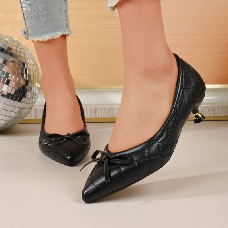 Tacones Kitten Punto Punta Moñ - Slingback Pumps Women reseña y precio