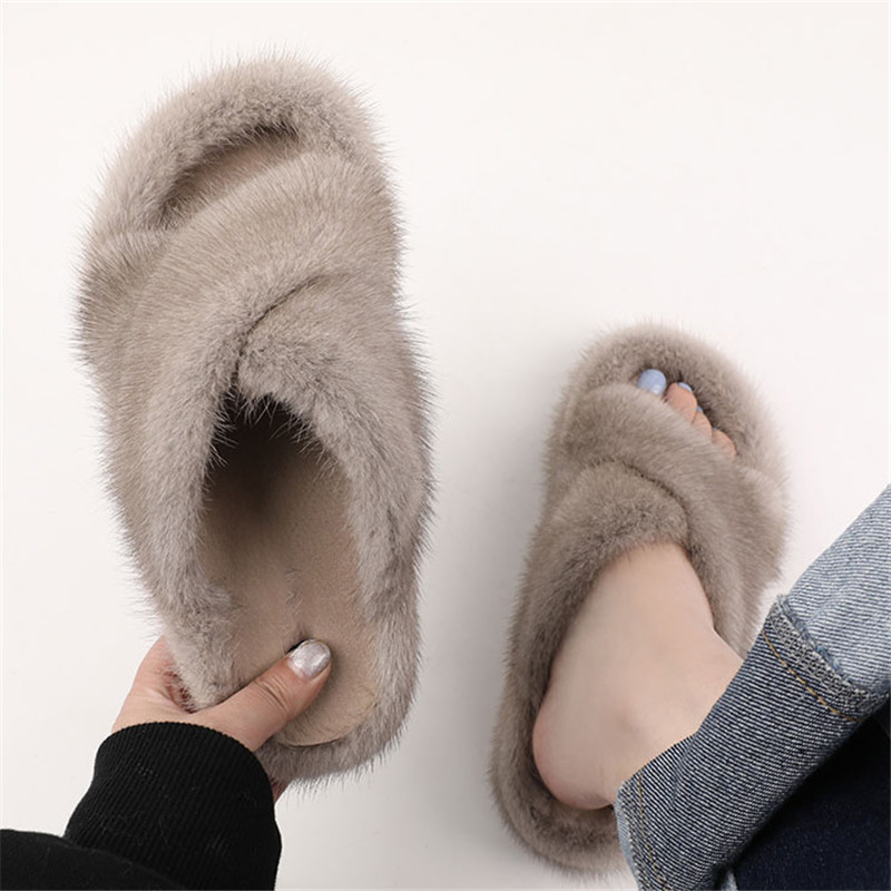 Pantuflas de piel de visón par - Fluffy Fur Slipper reseña y precio