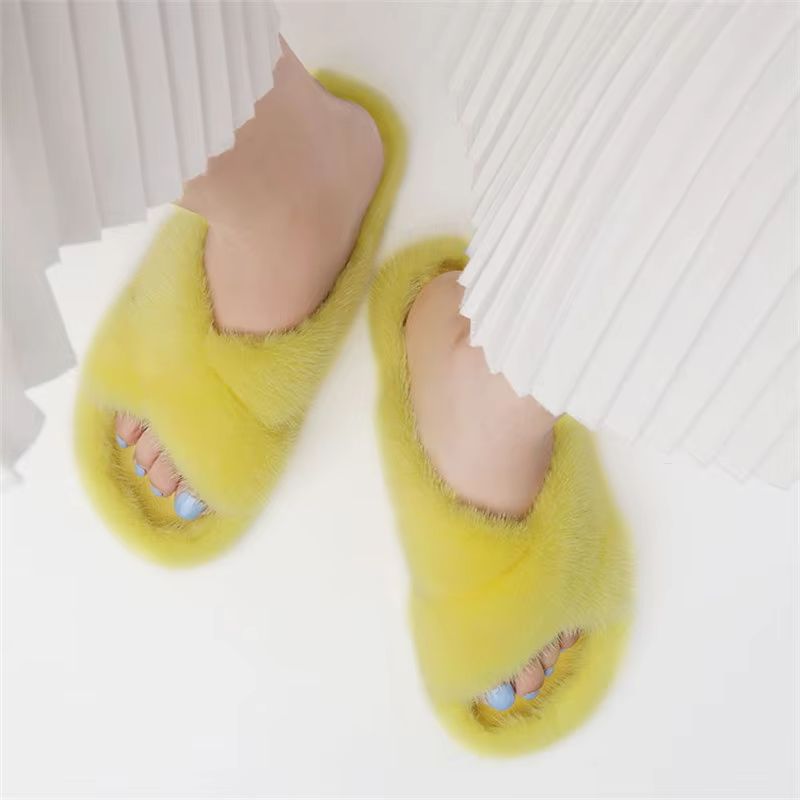Pantuflas de piel de visón par - Fluffy Fur Slipper reseña y precio